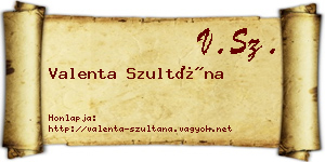 Valenta Szultána névjegykártya